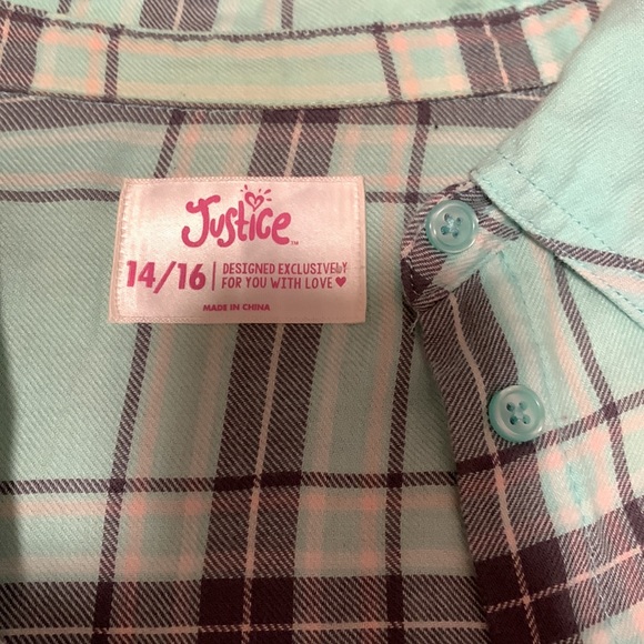 Mint Green Plaid Shirt - Picture 2 of 7